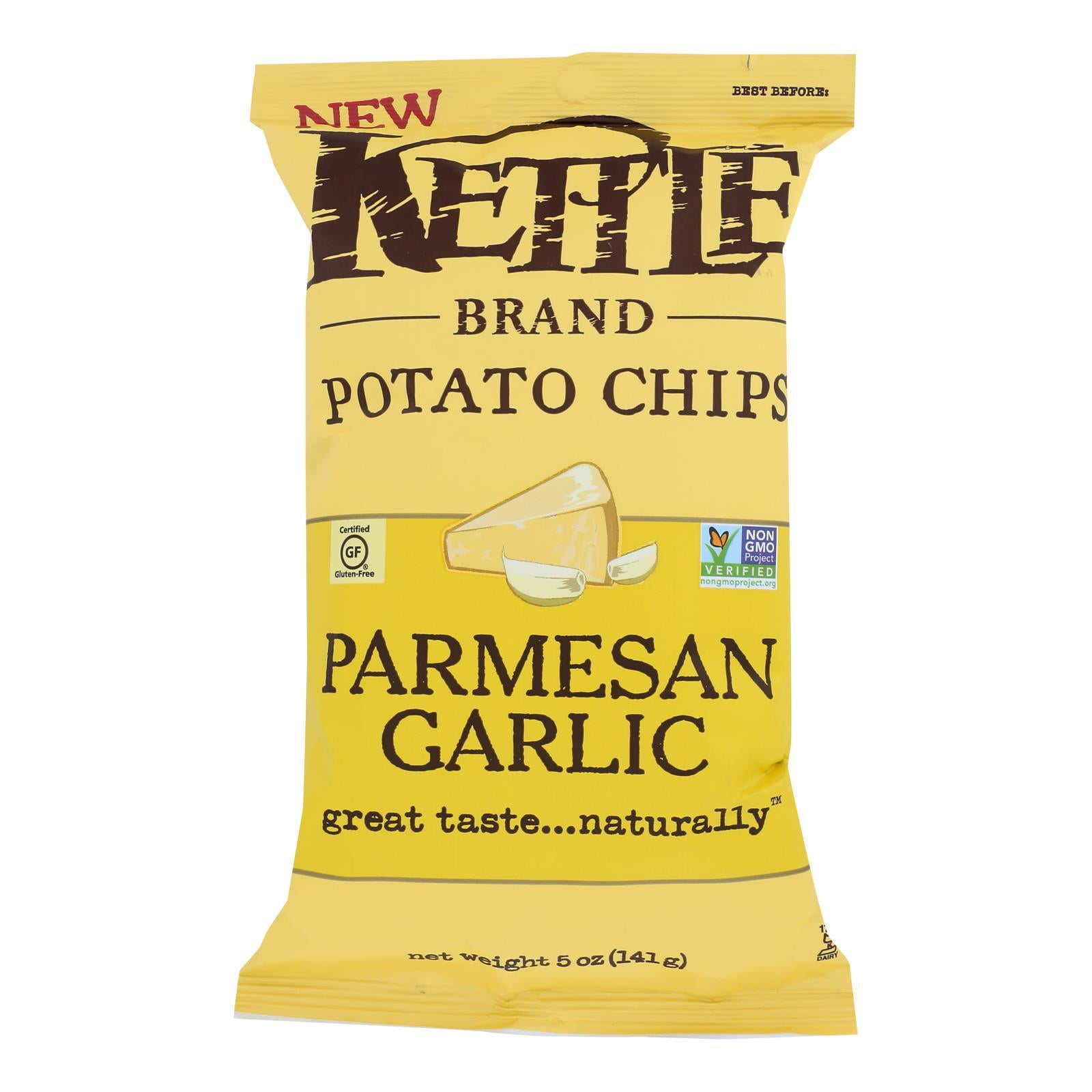 Kettle Brand Chips Parmesan Garlic Case of 15 5 OZ