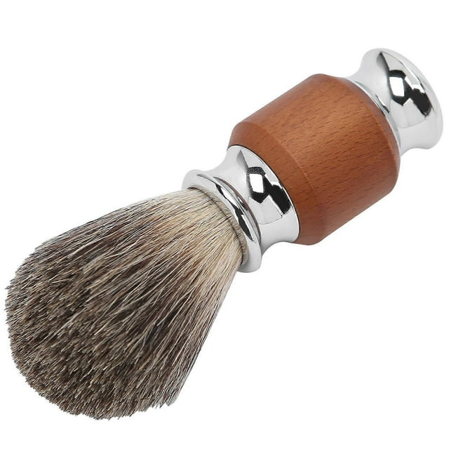 Men Beard Shaving Brush Rubber Wood Handle Facial Cleaning Foaming Trimming Brush for Hair Salon
