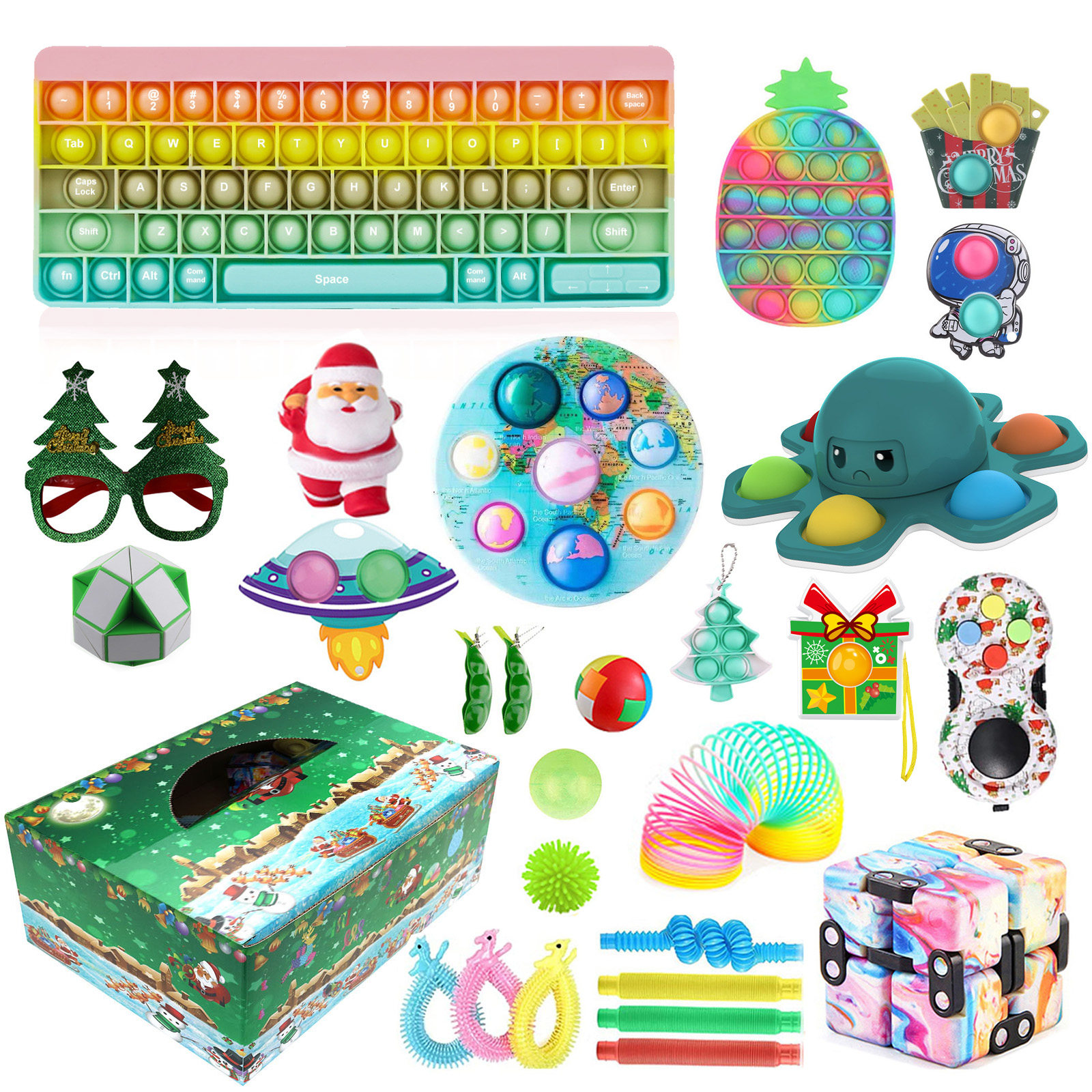 Biekopu Advent Calendars 2021 Fidget Toy Packs for Kid, Fidget Toy Box