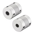 thumbnail image 3 of Uxcell 8mm to 7mm Aluminum Alloy Shaft Coupling Flexible Coupler L30xD25 Silver, 3 of 5