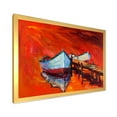 thumbnail image 2 of Designart 'Boats Near Coastal Town Resting On The Water IV' Nautical & Coastal Framed Art Print, 2 of 4