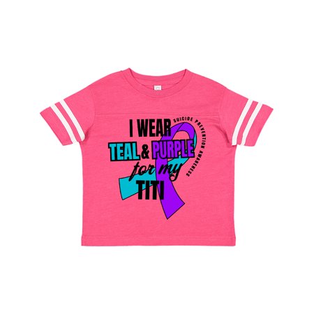 

Inktastic Suicide Prevention I Wear Teal and Purple for My Titi Gift Toddler Boy or Toddler Girl T-Shirt