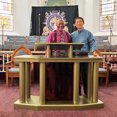 thumbnail image 2 of FixtureDisplays® 64 X 22.8 X 46" Large Church Pulpit, Deluxe Podium Lectern, Debate Speech Wedding Event Funeral 14305, 2 of 12