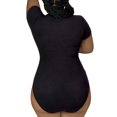 thumbnail image 5 of Littleforbig Women's Cotton Scoop Neck Short Sleeve Bodysuit - Collared Black 3XL, 5 of 7
