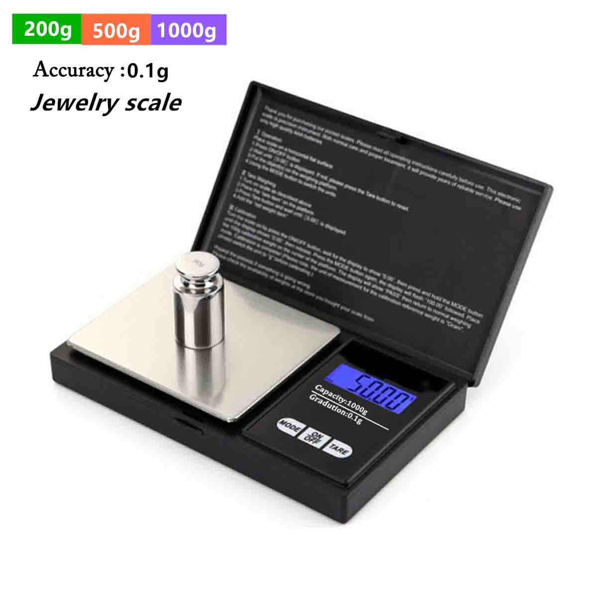 Digital Pocket Scale 1000g/0.1g, Small Digital Scales Grams and Ounces, Herb Scale, Jewelry