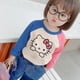 thumbnail image 3 of Hello Kitty-Camiseta cómoda de algodón puro para niños, Top informal de manga larga, camisa Base de bloqueo de Color a la moda, 3 of 5