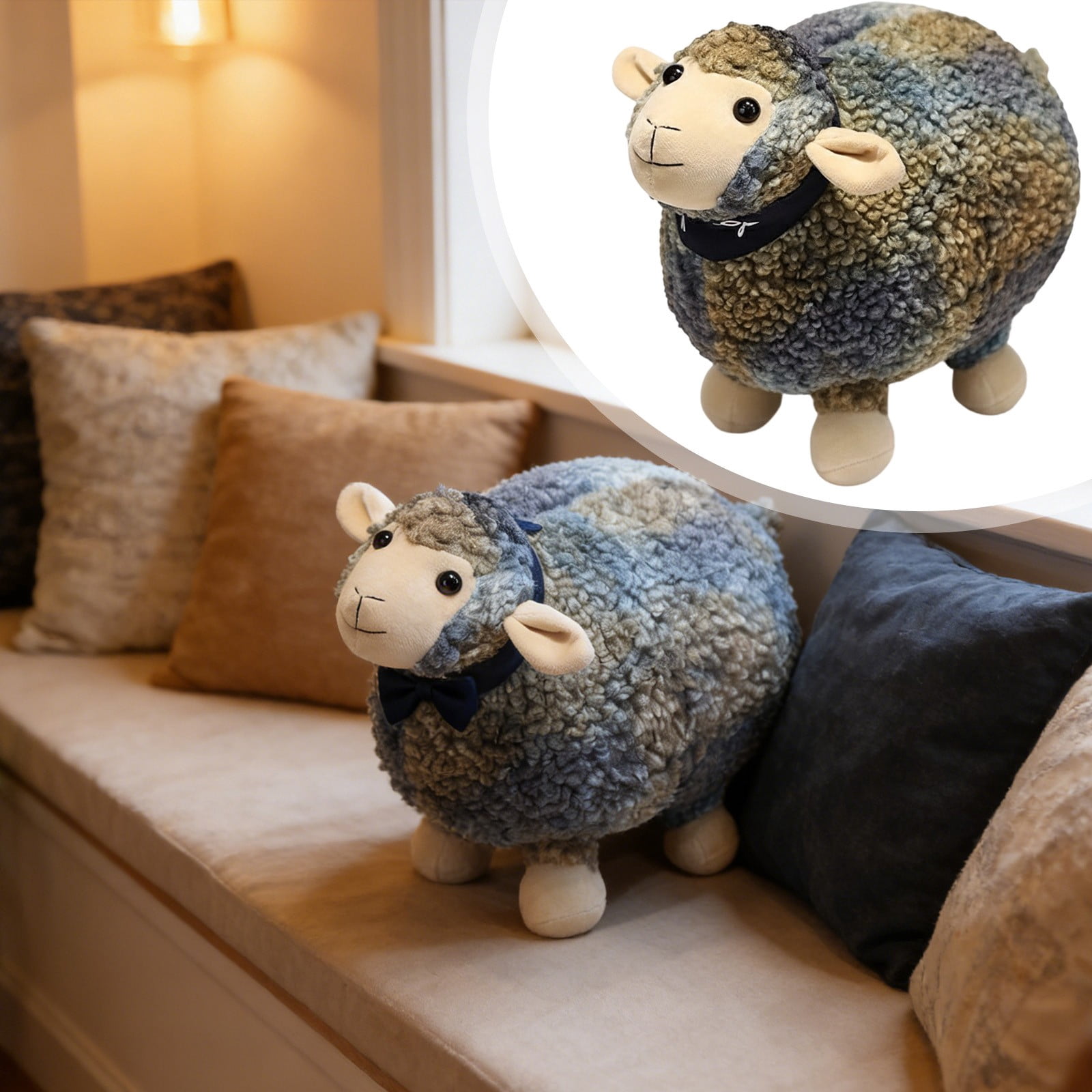 RUIG Lamb Plush Toy, Realistic Sheep Stuffed Animal Toy Characters Stuffed Filled in Limbs 3.9 Inch Soft Huggable for Kids with Stuffed Animals Easter Baptism Gift for Girls Boys