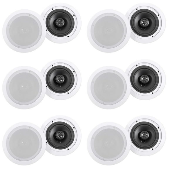(12) Rockville HC655-16 6.5" 500 Watt In-Ceiling Home Theater Speakers 16 Ohm