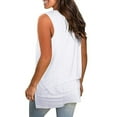 thumbnail image 4 of Fshinging Summer Casual Tank Tops Solid Color Sleeveless V Neck Tuinc Blouse Holiday Beach Women Vest Clothes, 4 of 6