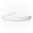 thumbnail image 3 of Toystoory Estante de esquina de baño multiusos, estante de almacenamiento Triangular adhesivo, organizador de ducha sin perforación con ganchos Juegos de accesorios de baño Blanco Toystoory HA024539-02, 3 of 5