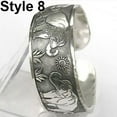 thumbnail image 6 of Opvise Vintage Tibetan Silver Elephant Carved Open Bangle Cuff Wide Bracelet Jewelry, 6 of 6