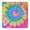 Rainbow Tie Dye-1, variant on Rainbow Tie Dye Spiral Pattern Square Fitted Tablecloth with Elastic Edge,Square Table Cover,Washable Elastic Table Cover for Home Kitchen Party Decor 34"x34"