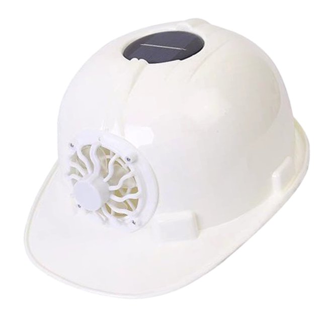 Casco De Seguridad Con Energía Solar Gorra De Trabajo Sombrero Protección Para La Cabeza Y Ventilador De Enfriamiento Blanco Sunnimix Casco de trabajo seguro
