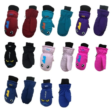 

Kids Mittens Winter Waterproof Warm Children Easy Matching Accessories Comfortable Cartoons Printed Gloves