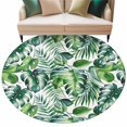 thumbnail image 2 of Tropical Large Round Rug 8 FT, Non Slip Living Room Area Carpet, Green Palm Leaf Summer Plant Washable Soft Circle Rug Non-Shedding Floor Carpet for Bedroom Office Dining Room, 2 of 9