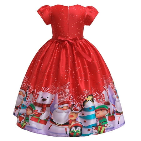 

EHTMSAK Infant Baby Toddler Child Children Kids Sleeveless Summer Dress for Girl Dresses Christmas Sundress White 4Y-13Y 130