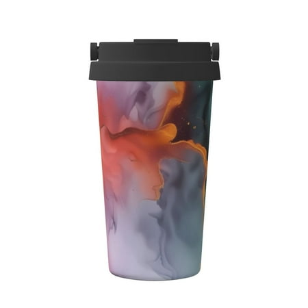 

Salouo Colorful Abstract Waves Print Coffee Travel Mug Spill Proof with Lid-Stainless Steel Vacuum Insulated Tumbler - Thermos Cup for Keep Hot/Ice Coffee Tea and Beer