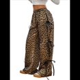 thumbnail image 3 of Pantalones Deportivos Holgados para Mujer, con Cintura Elástica, Informales, de Pierna y Bolsillos, Estilo Y2K Estampado de Leopardo M, 3 of 9