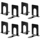 thumbnail image 1 of Juego de 4 pares de sujetalibros resistentes para estanterías, base antideslizante, color negro, ideal para biblioteca, oficina, hogar, escuela, etc. brillar Electrónica, 1 of 5