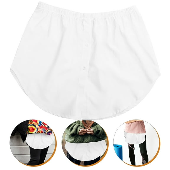 MUSEYA Fake Skirt Underskirt Polyester White 1 Piece Simple but Elegant