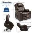 thumbnail image 2 of SOCIALCOMFY Power Lift Recliner Chair for Elderly, Heavy Duty Lift Chair with Heat and Massage, Faux Leather Recliner Chair with 2 Remote Controls, Cup Holders, Side Pockets & USB Ports (Brown), 2 of 7