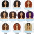 thumbnail image 3 of 16" Kinky Curly Synthetic Lace Front Wig Black Blonde Wigs For Women Glueless Female Ginger Purple Heat Resistant Natural Hair TT1B-Purple 180%, 3 of 6
