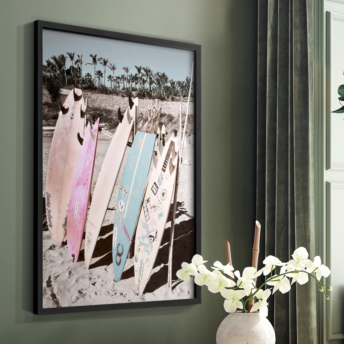 Wave Ready Framed Print in Black Solid Wood 16 x 20 Framed Print