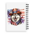 thumbnail image 2 of Patriotic Siberian Husky Celebrates 4th of July Spiral Bound Journal Husky Dog Lover Gifts 5x7in Spiral Notebook - 02009, 2 of 5