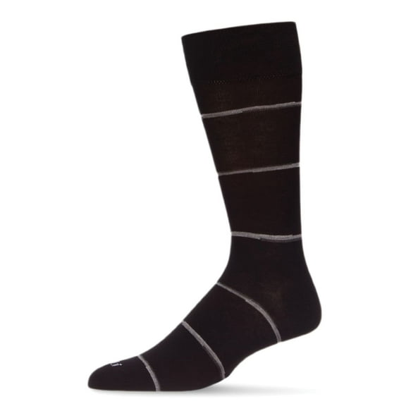 MeMoi Men's Spacedye Stripe Bamboo Dress Crew Socks - Mens - Male, 10-13, Black