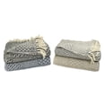thumbnail image 6 of Arkwright Cotton Throw Blankets (Pack of 12), Eco-Green, Decorative Block Pattern, 4 Fixed Colors in a Pack, 50x70 in., 6 of 12