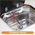 thumbnail image 2 of ABPETE Pro-Grade Fold-Down Camper Faucet,360° Swivel Brass Spout with Chrome Finish | Hot/Cold Mixer for RV Kitchens & Marine Decks (G9/16 Black Base Curve), 2 of 14