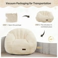 thumbnail image 3 of BYBYME Kids Bean Bag Chair,Soft Memory Foam Bean Bag Chair for Toddlers,Plush Lazy Sofa Lounger for Gaming,Reading,Beige, 3 of 8