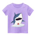 thumbnail image 6 of Virmaxy (3-15 years old) Kids Baby Digger Printed Shirt Boys Girls Casual Round Neck Short Sleeve Tops Summer Half Sleeve T-shirt Purple-7 11 Years, 6 of 6