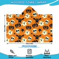 thumbnail image 2 of Spooky Icons Halloween Pattern Hooded Bath Towel，60"x35" for Ages 3 To 12 Kids, Quick Dry Lightweight Soft Microfiber Hood Beach Towel Cover Up for Kids, 2 of 7