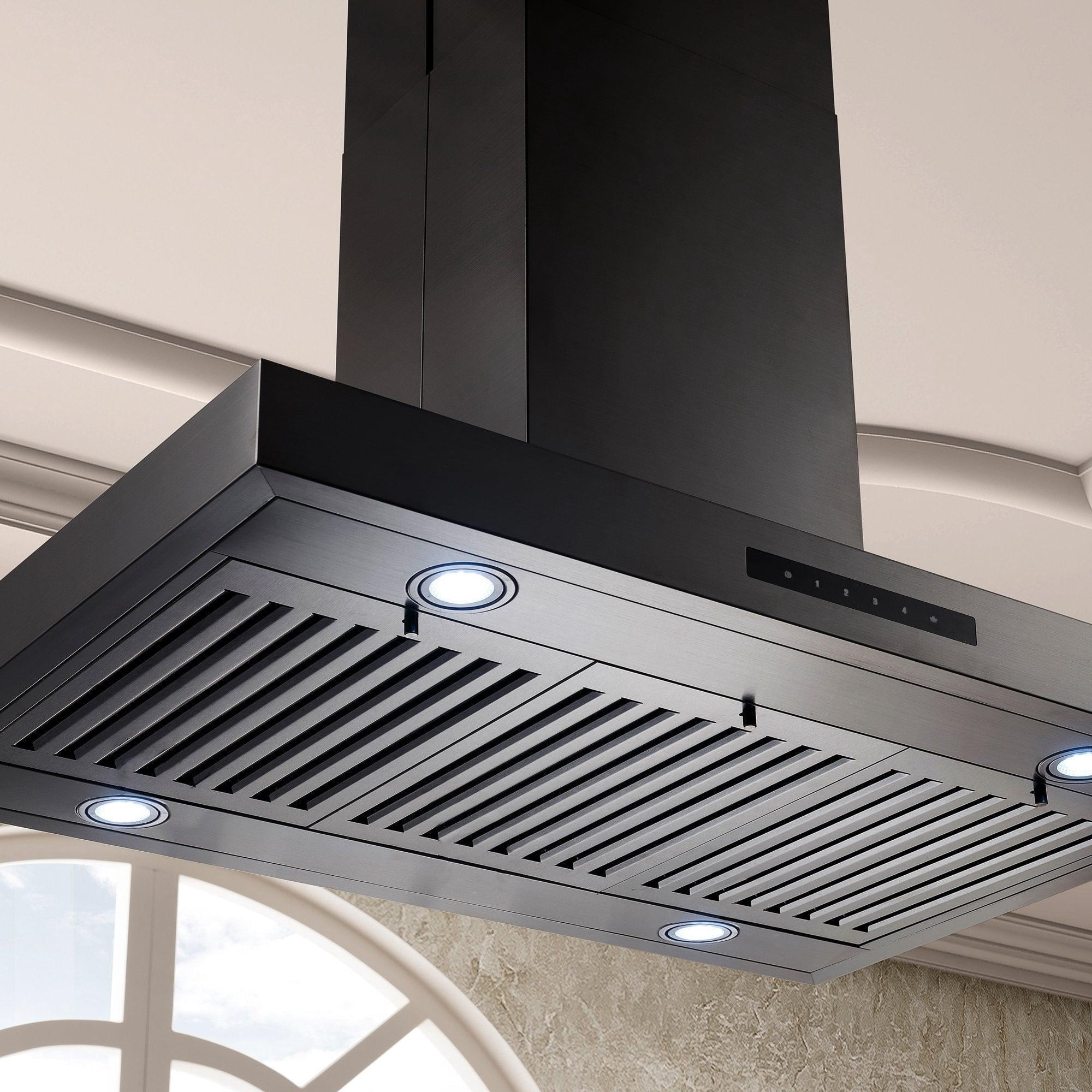 ZLINE 30 in. Island Mount Range Hood in Black Stainless Steel (BSKE2iN-30)