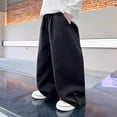 thumbnail image 3 of OGLCCG Boys Wide Leg Sweatpants Fall Winter Casual Baggy Joogers Pants with Pockets Loose Athletic Trousers for Kids 5-15 Years, 3 of 5