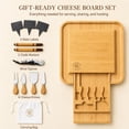 thumbnail image 3 of Personalized Charcuterie Board - Custom Engraved Bamboo Cheese Board Gift Set with Knife Drawer, Wedding Gifts for Couple, Anniversary Bridal Shower Engagement Birthday Housewarming, 3 of 10