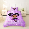 thumbnail image 2 of Castle Fairy Black Cute Elf Twin Duvet Cover,Shimmering Wing Pattern Twin Bedding,Lavender Violet Black,1 Duvet Cover and 1 Pillowcase, 2 of 6
