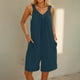 thumbnail image 2 of Mono con cuello en V para mujer: tejido mini, bolsillos delanteros, informal/trabajo, temporada de verano, poliéster, tallas S-XXL, 90-98 cm de largo, lavable a máquina., 2 of 5