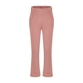 thumbnail image 7 of Girls Flare Leggings with Side Pockets and Elastic Waistband – Bell Bottom Athletic Pants for Active Kids,Pink 12-13 Years, 7 of 7