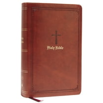 KJV Holy Bible: Large Print Single-Column with 43,000 End-Of-Verse Cross References, Brown Leathersoft, Personal Size, R, (Hardcover)