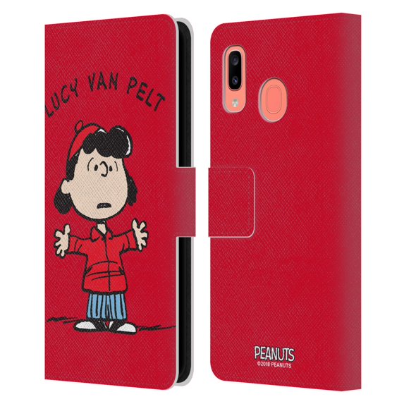 Head Case Designs Officially Licensed Peanuts Characters Lucy van Pelt Leather Book Wallet Case Cover Compatible with Samsung Samsung Galaxy A20 / A30 2019