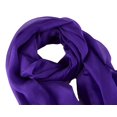 thumbnail image 3 of Long Silk Chiffon Scarf Solid Green Color, 3 of 7