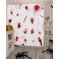 thumbnail image 4 of Shower Curtains for Bathroom-72"x78",Halloween Scary Blood Hand Print Waterproof Bath Curtain Grommet Shower Curtain Set with Hooks,Red and White Washable Bath Accessories, 4 of 9