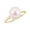 Yellow Gold, variant on Classic Pearl Solitaire Ring in 925 Sterling Silver Rose Gold Plated Akoya Pearl Statement Ring Women's June Birthstone Jewelry Gift, 8MM Ring Size:9