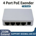 thumbnail image 2 of 4 Puertos POE Extender 100Mbps 1 en 4 250 Metros Interruptor de Red Repetidor IEEE802.3af/en para PoE Switch NVR Cámara IP, 2 of 5