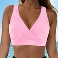 thumbnail image 2 of kamemir Bikini Tops for Women Large Bust Women's Binding Triangle Top(Pink,L), 2 of 6