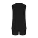 thumbnail image 5 of ICHUANYI Clearance 2PC Women's Round Neck Shorts Sleeve Two-piece Comfortable Home Pajamas Set Sports Set(Black, S) ICHUANYI WER2023081201495, 5 of 6