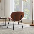 thumbnail image 5 of Comfy Shell Chair,Single Side Chair with Tripod, Fabric Lounge Chair with Comfortable Backrest, Modern Accent Chair for Living Room, Reading, Lounge, Office(Bean Paste Red), 5 of 9