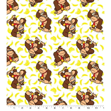 UPC: 0887816367448 | Nintendo Donkey Kong Bananas Cotton Fabric